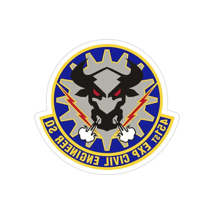 451st Expeditionary Civil Engineer Squadron (U.S. Air Force) REVERSE PRINT Transparent Die-Cut STICKER - The Sticker Space