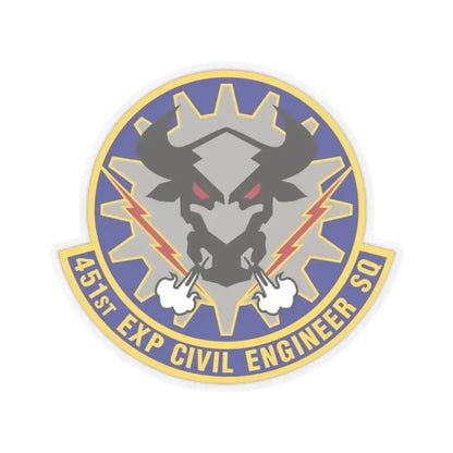 451st Expeditionary Civil Engineer Squadron (U.S. Air Force) STICKER Vinyl Kiss-Cut Decal 2 Inch Transparent - The Sticker Space