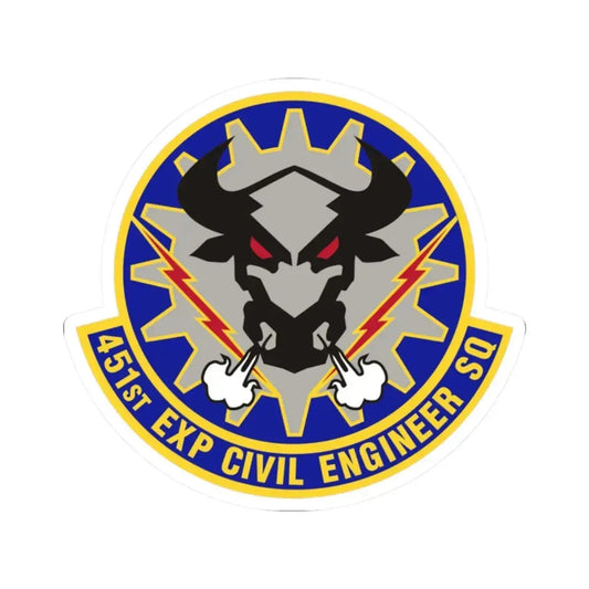 451st Expeditionary Civil Engineer Squadron (U.S. Air Force) STICKER Vinyl Kiss-Cut Decal 2 Inch White - The Sticker Space