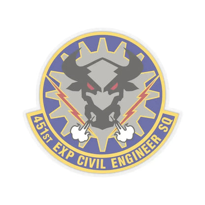 451st Expeditionary Civil Engineer Squadron (U.S. Air Force) STICKER Vinyl Kiss-Cut Decal 4 Inch Transparent - The Sticker Space