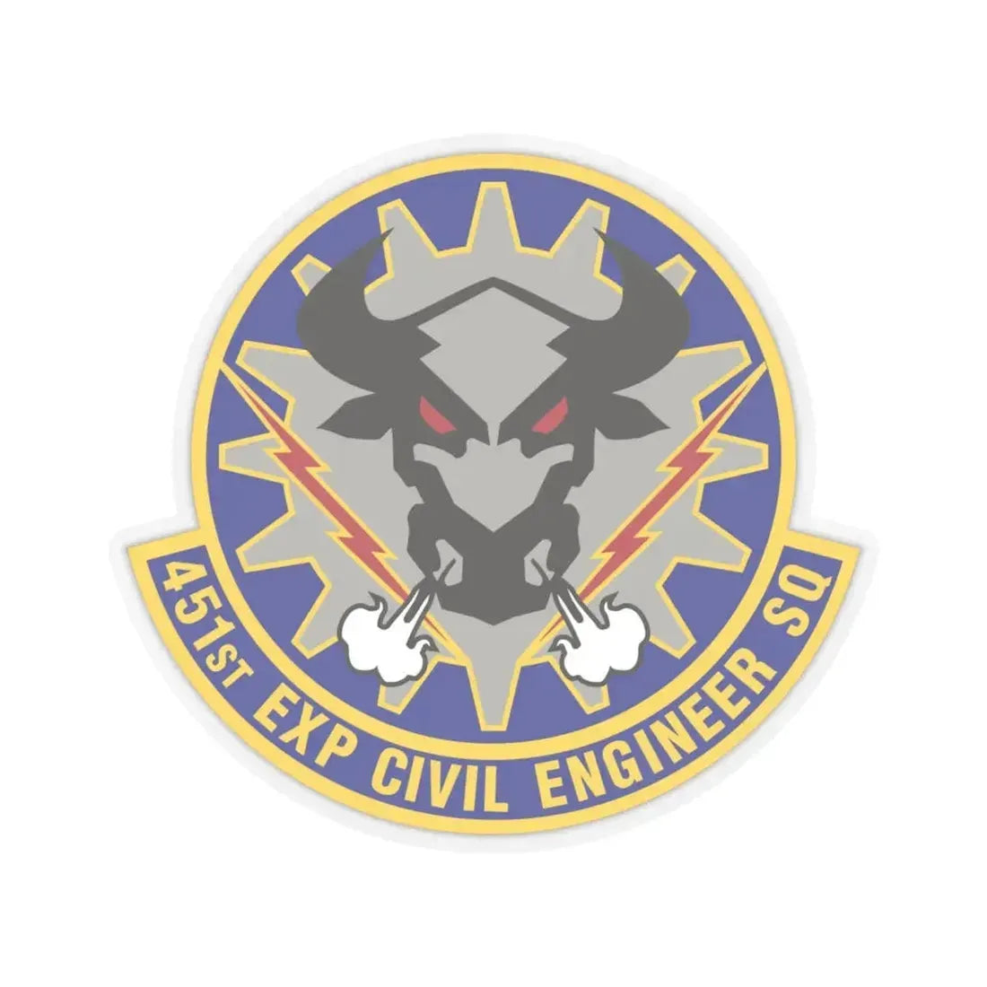451st Expeditionary Civil Engineer Squadron (U.S. Air Force) STICKER Vinyl Kiss-Cut Decal 6 Inch Transparent - The Sticker Space