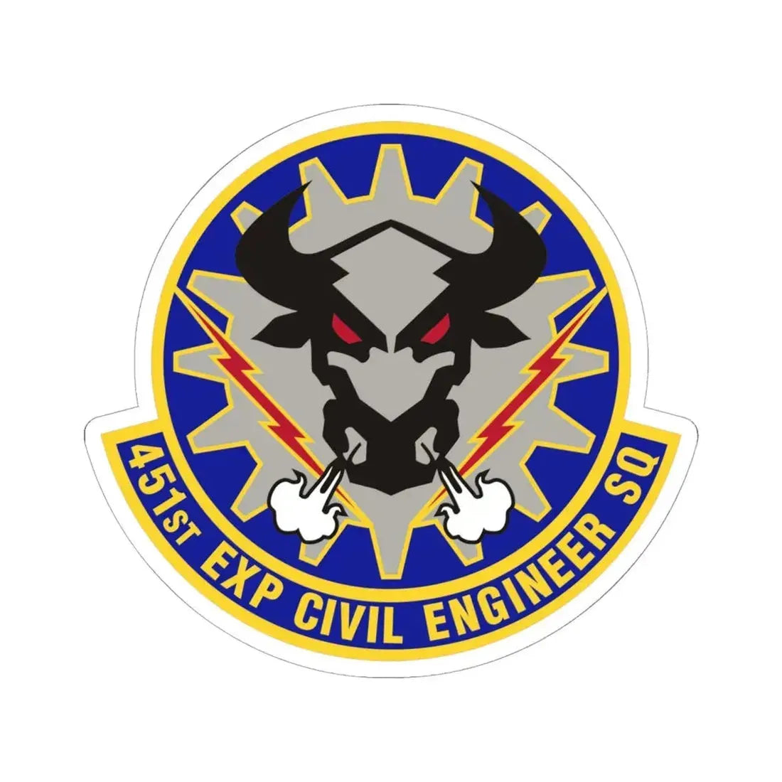 451st Expeditionary Civil Engineer Squadron (U.S. Air Force) STICKER Vinyl Kiss-Cut Decal 6 Inch White - The Sticker Space