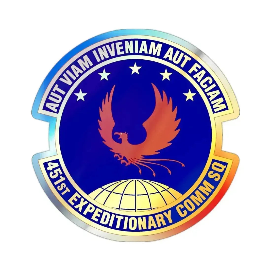 451st Expeditionary Communications Squadron (U.S. Air Force) Holographic STICKER Die-Cut Vinyl Decal 2 Inch Holographic - The Sticker Space