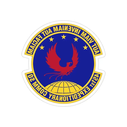 451st Expeditionary Communications Squadron (U.S. Air Force) REVERSE PRINT Transparent Die-Cut STICKER 5 Inch Die-Cut Transparent - The Sticker Space