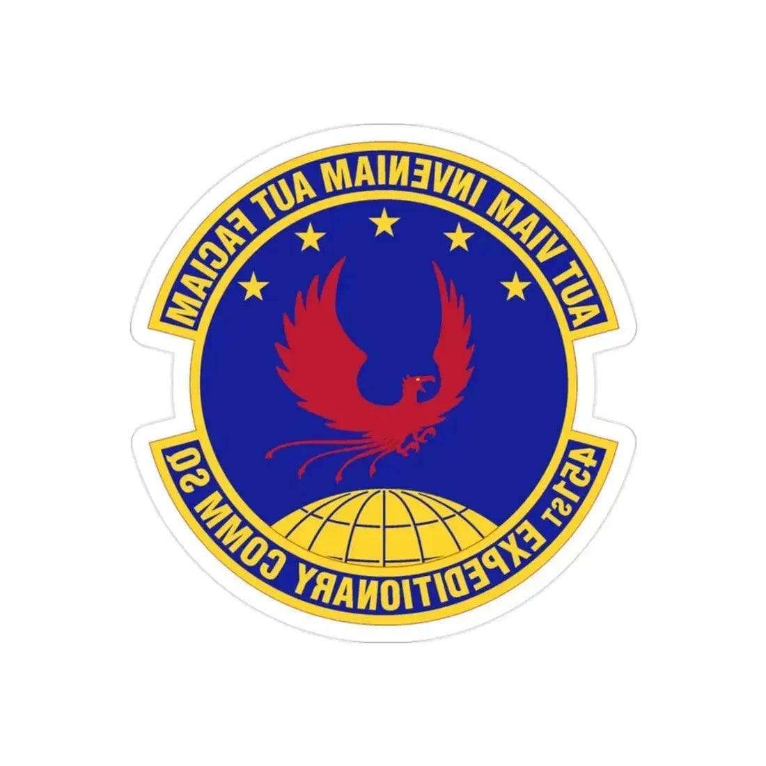 451st Expeditionary Communications Squadron (U.S. Air Force) REVERSE PRINT Transparent Die-Cut STICKER - The Sticker Space