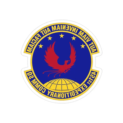 451st Expeditionary Communications Squadron (U.S. Air Force) REVERSE PRINT Transparent Die-Cut STICKER - The Sticker Space