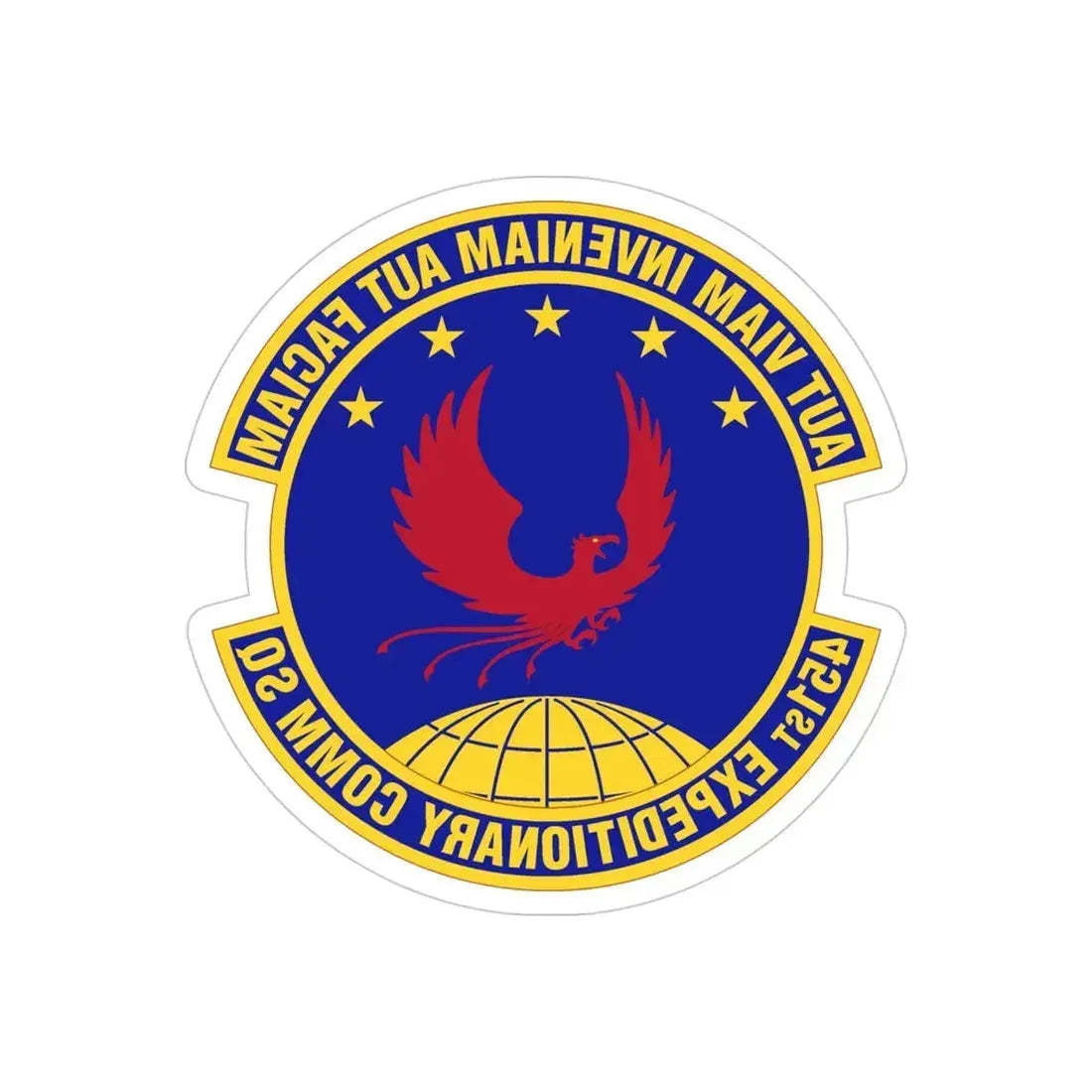 451st Expeditionary Communications Squadron (U.S. Air Force) REVERSE PRINT Transparent Die-Cut STICKER - The Sticker Space