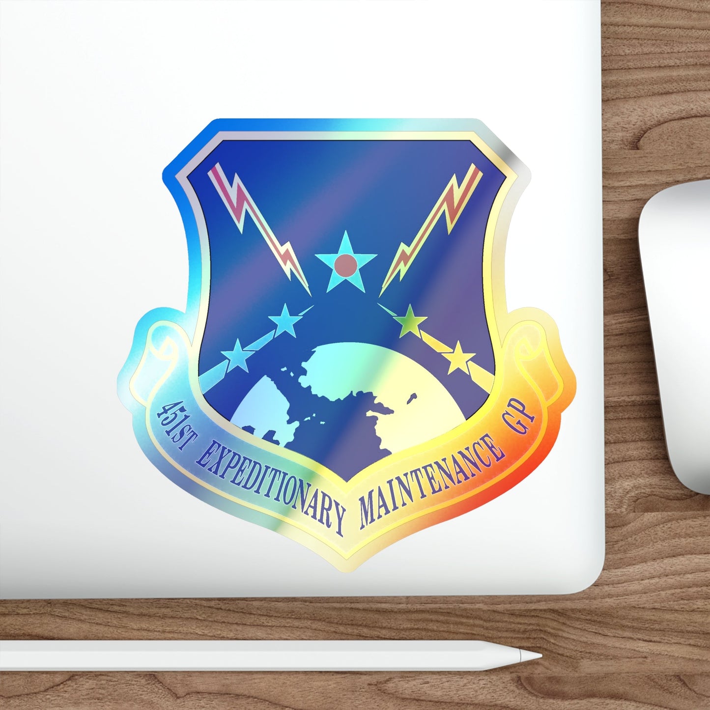 451st Expeditionary Maintenance Group (U.S. Air Force) Holographic STICKER Die-Cut Vinyl Decal-The Sticker Space