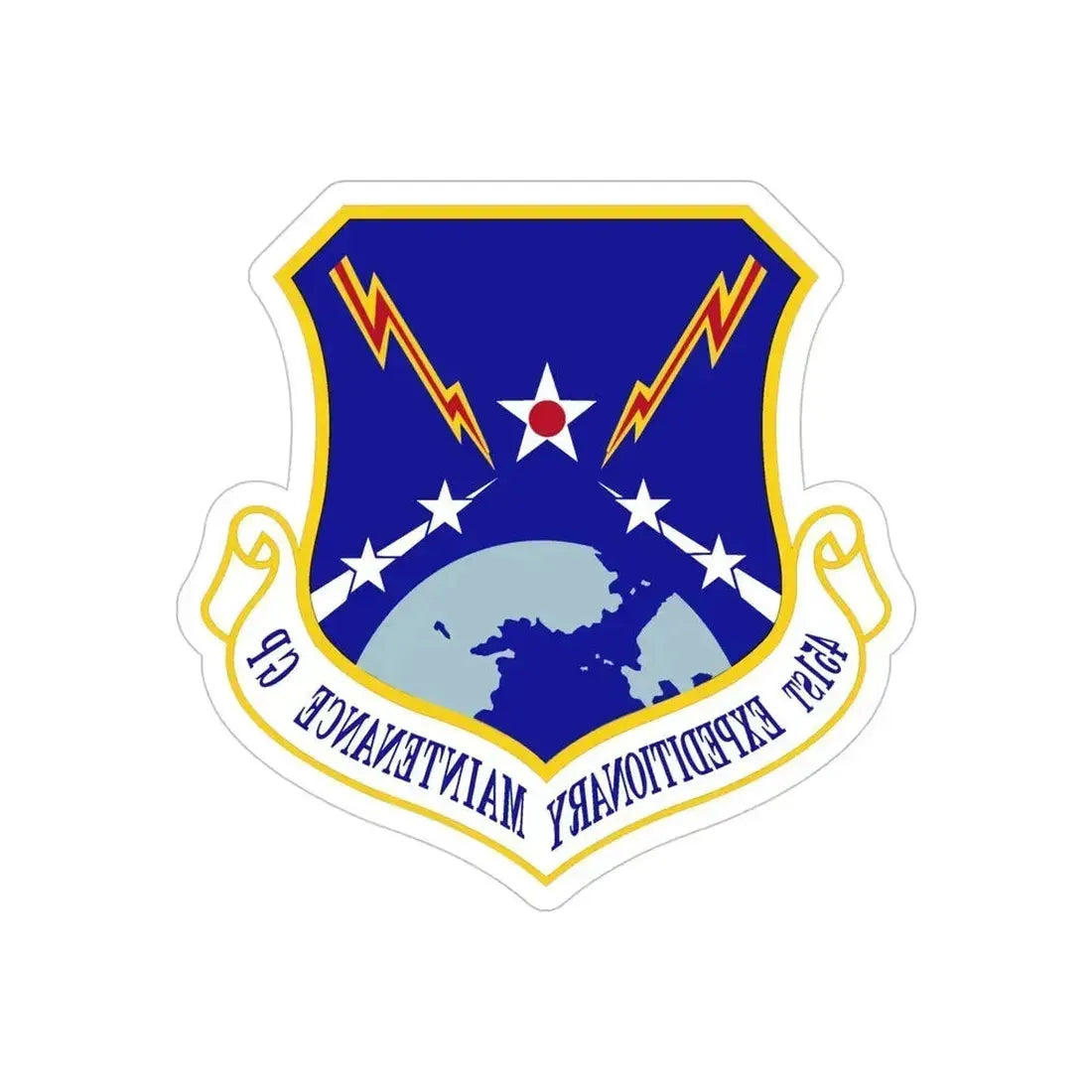 451st Expeditionary Maintenance Group (U.S. Air Force) REVERSE PRINT Transparent Die-Cut STICKER 5 Inch Die-Cut Transparent - The Sticker Space