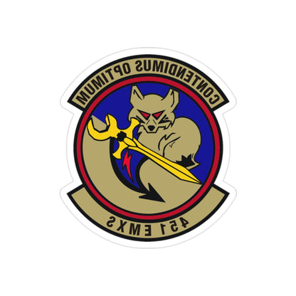 451st Expeditionary Maintenance Squadron (U.S. Air Force) REVERSE PRINT Transparent STICKER-2" × 2"-The Sticker Space