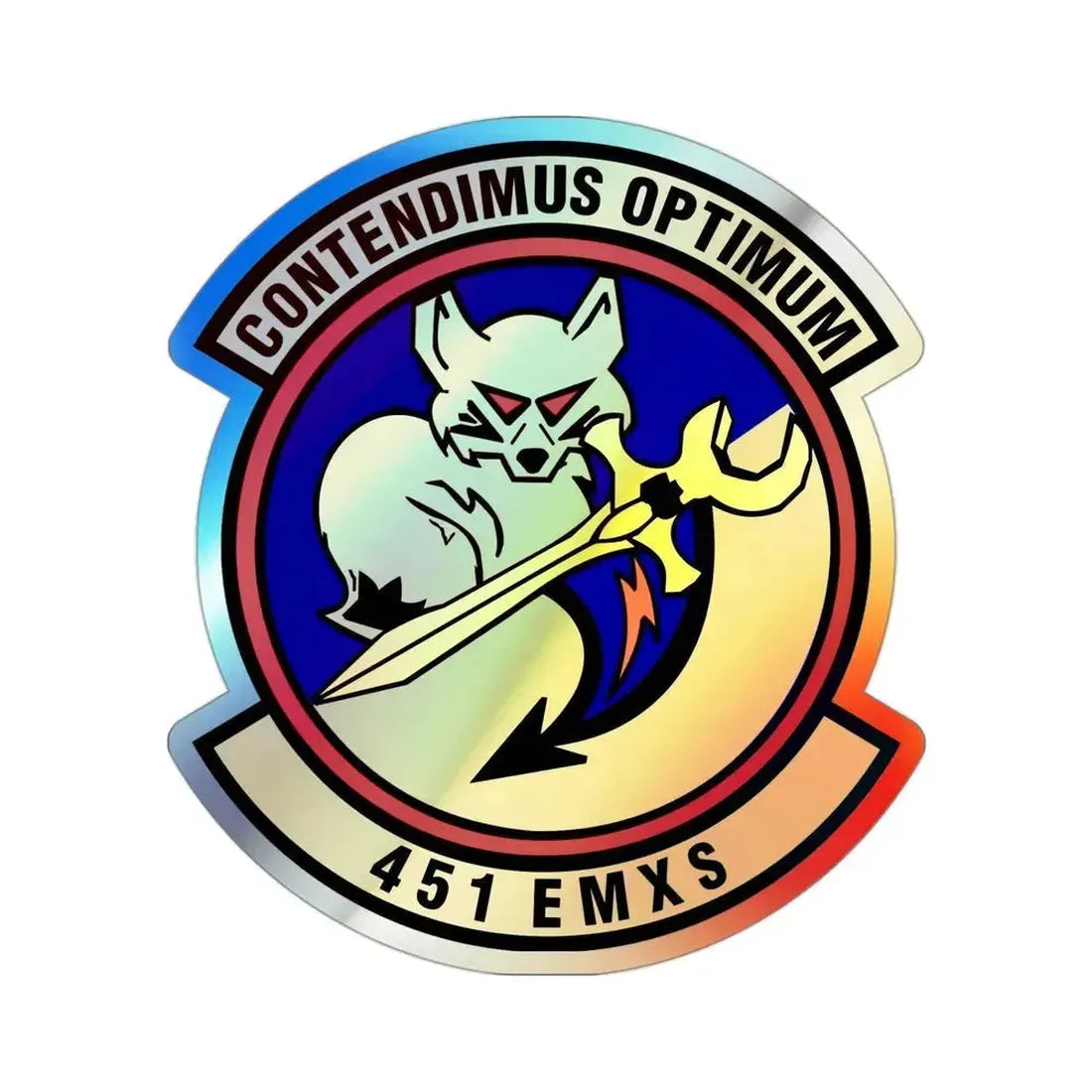 451st Expeditionary Maintenance Squadron (U.S. Air Force) Holographic STICKER Die-Cut Vinyl Decal 3 Inch Holographic - The Sticker Space