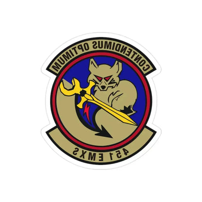 451st Expeditionary Maintenance Squadron (U.S. Air Force) REVERSE PRINT Transparent Die-Cut STICKER 2 Inch Die-Cut Transparent - The Sticker Space