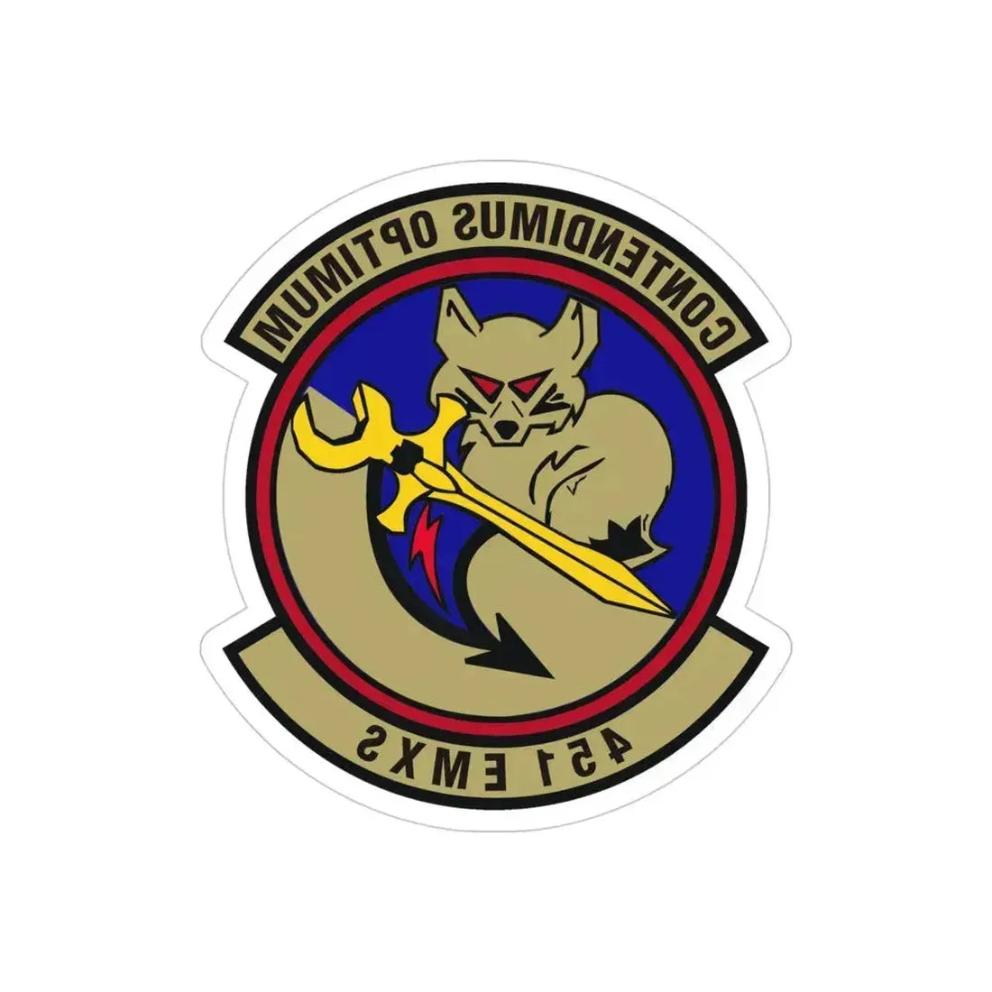 451st Expeditionary Maintenance Squadron (U.S. Air Force) REVERSE PRINT Transparent Die-Cut STICKER 4 Inch Die-Cut Transparent - The Sticker Space