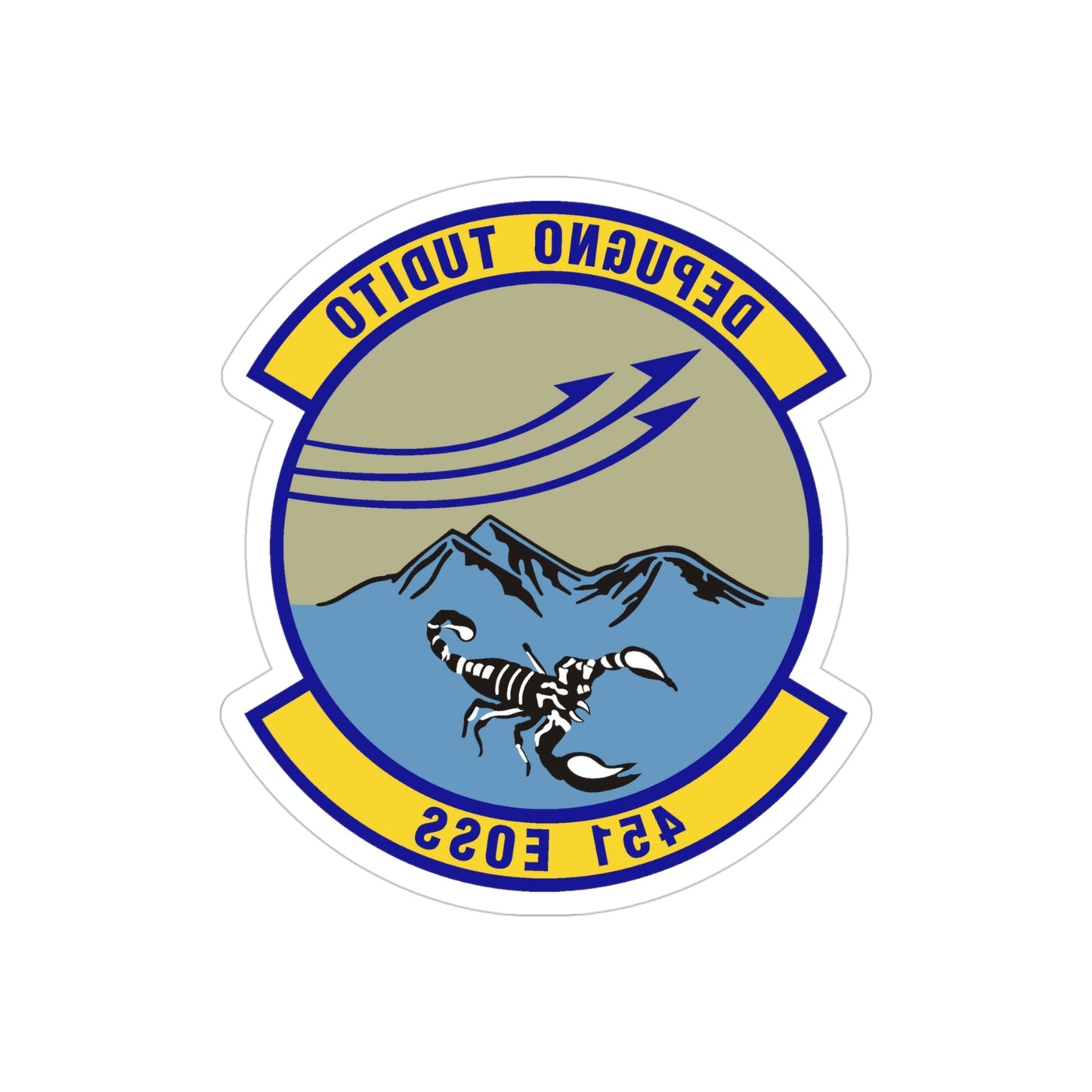 451st Expeditionary Operations Support Squadron (U.S. Air Force) REVERSE PRINT Transparent STICKER-4 Inch-The Sticker Space