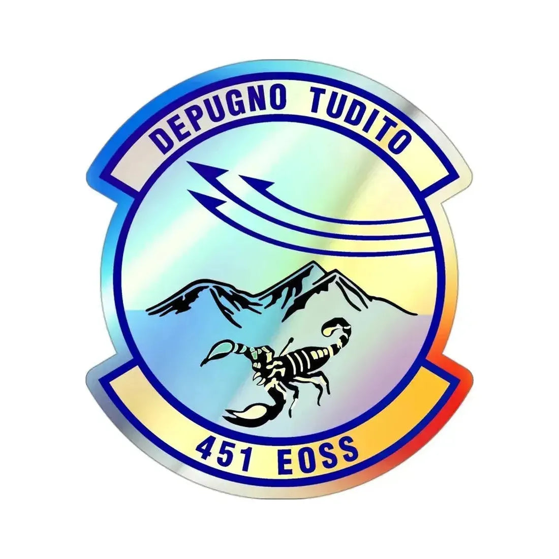 451st Expeditionary Operations Support Squadron (U.S. Air Force) Holographic STICKER Die-Cut Vinyl Decal 3 Inch - The Sticker Space