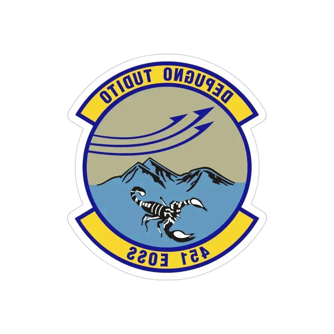 451st Expeditionary Operations Support Squadron (U.S. Air Force) REVERSE PRINT Transparent Die-Cut STICKER 4 Inch Die-Cut Transparent - The Sticker Space