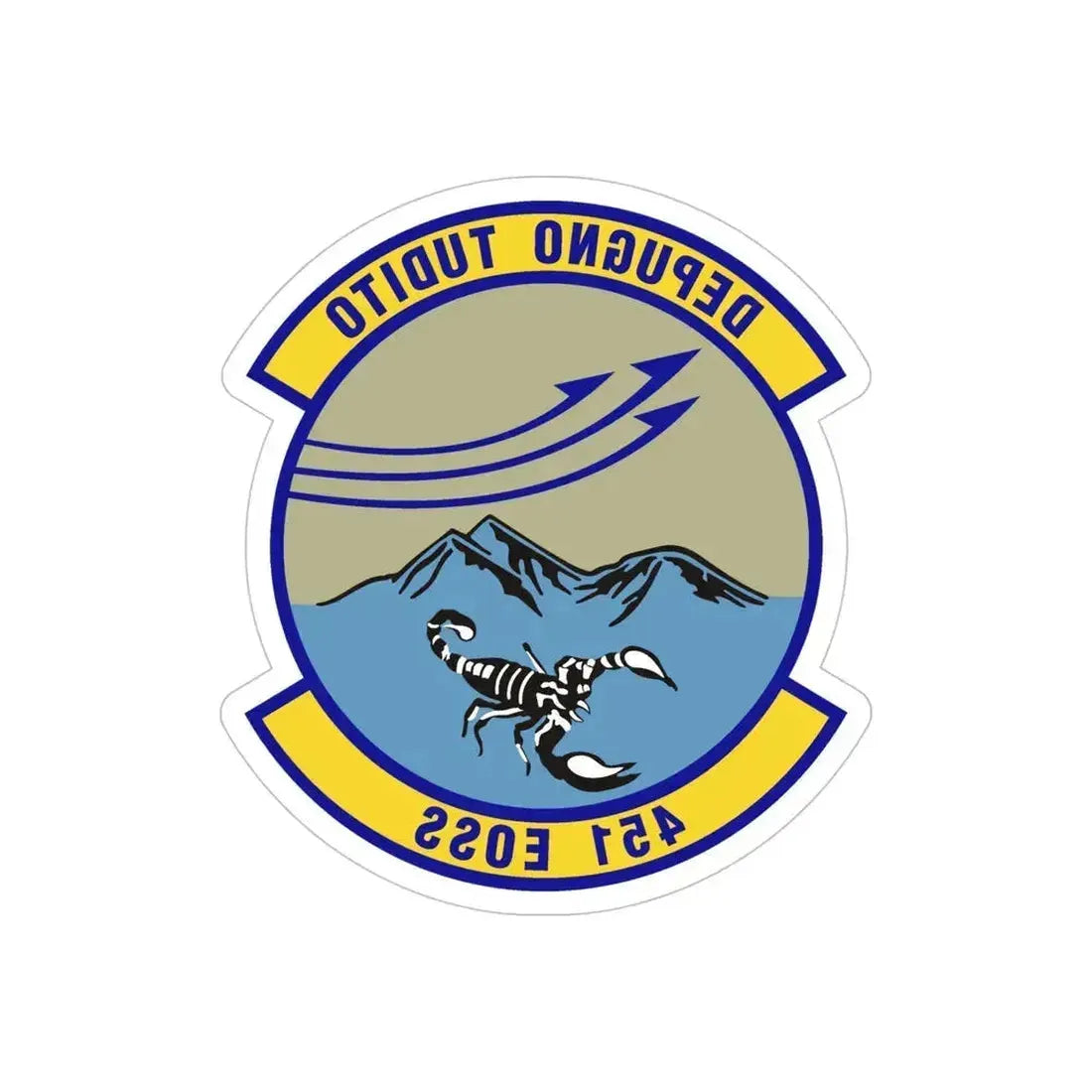 451st Expeditionary Operations Support Squadron (U.S. Air Force) REVERSE PRINT Transparent Die-Cut STICKER 5 Inch Die-Cut Transparent - The Sticker Space