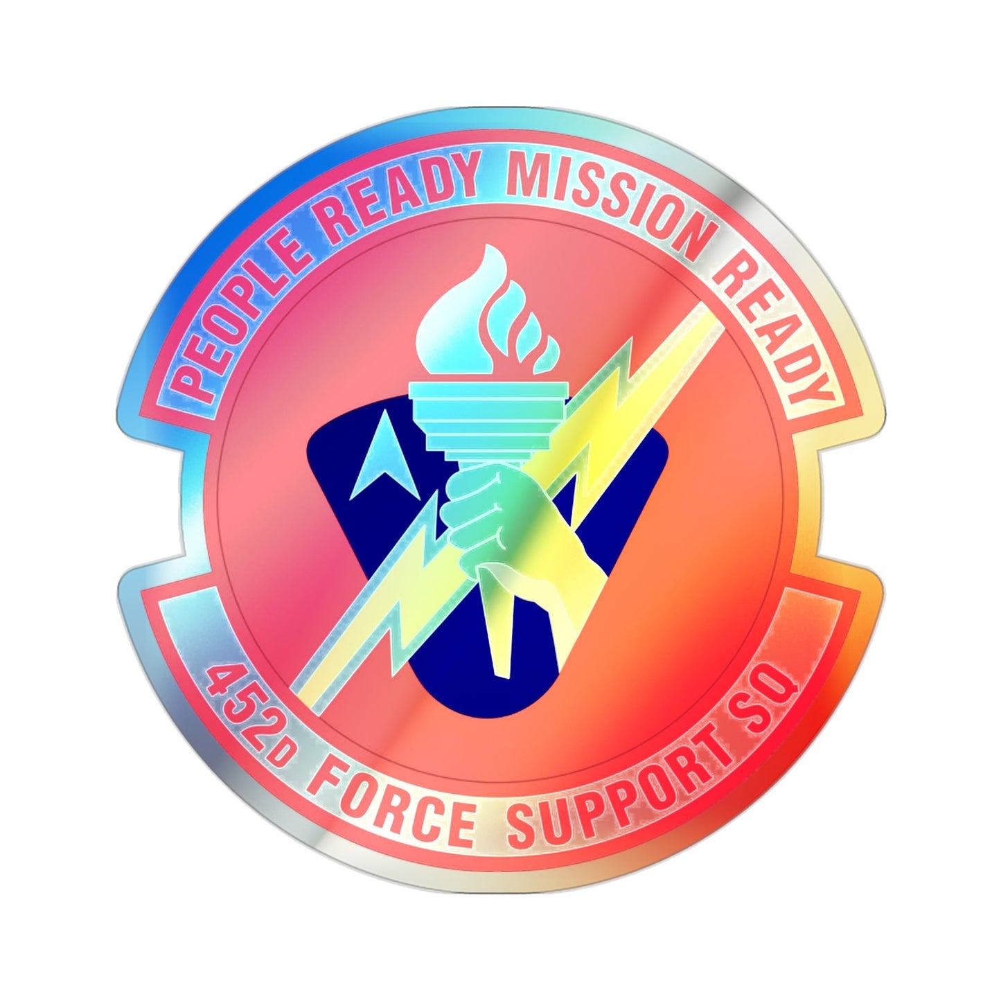 452 Force Support Squadron AFRC (U.S. Air Force) Holographic STICKER Die-Cut Vinyl Decal-2 Inch-The Sticker Space