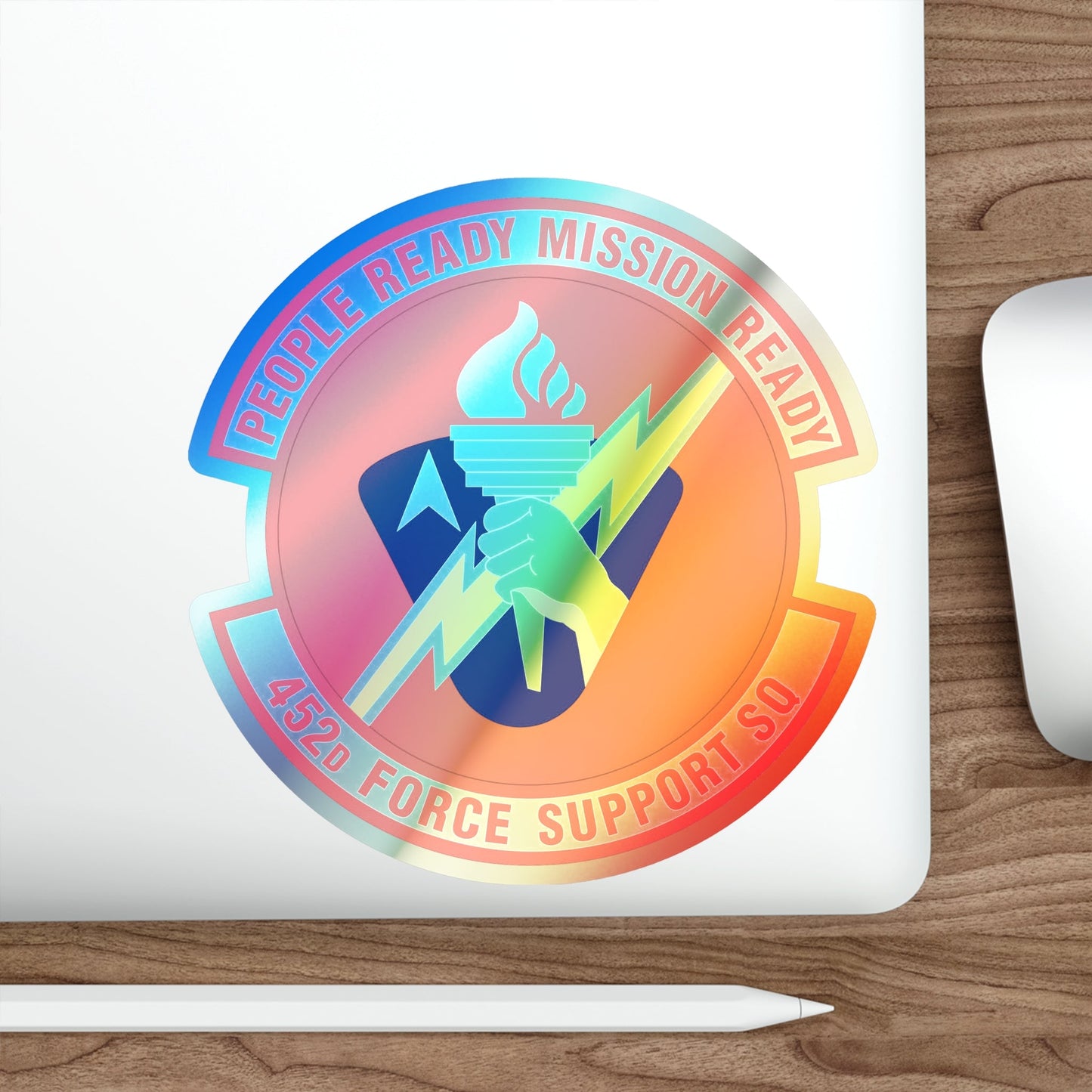 452 Force Support Squadron AFRC (U.S. Air Force) Holographic STICKER Die-Cut Vinyl Decal-The Sticker Space