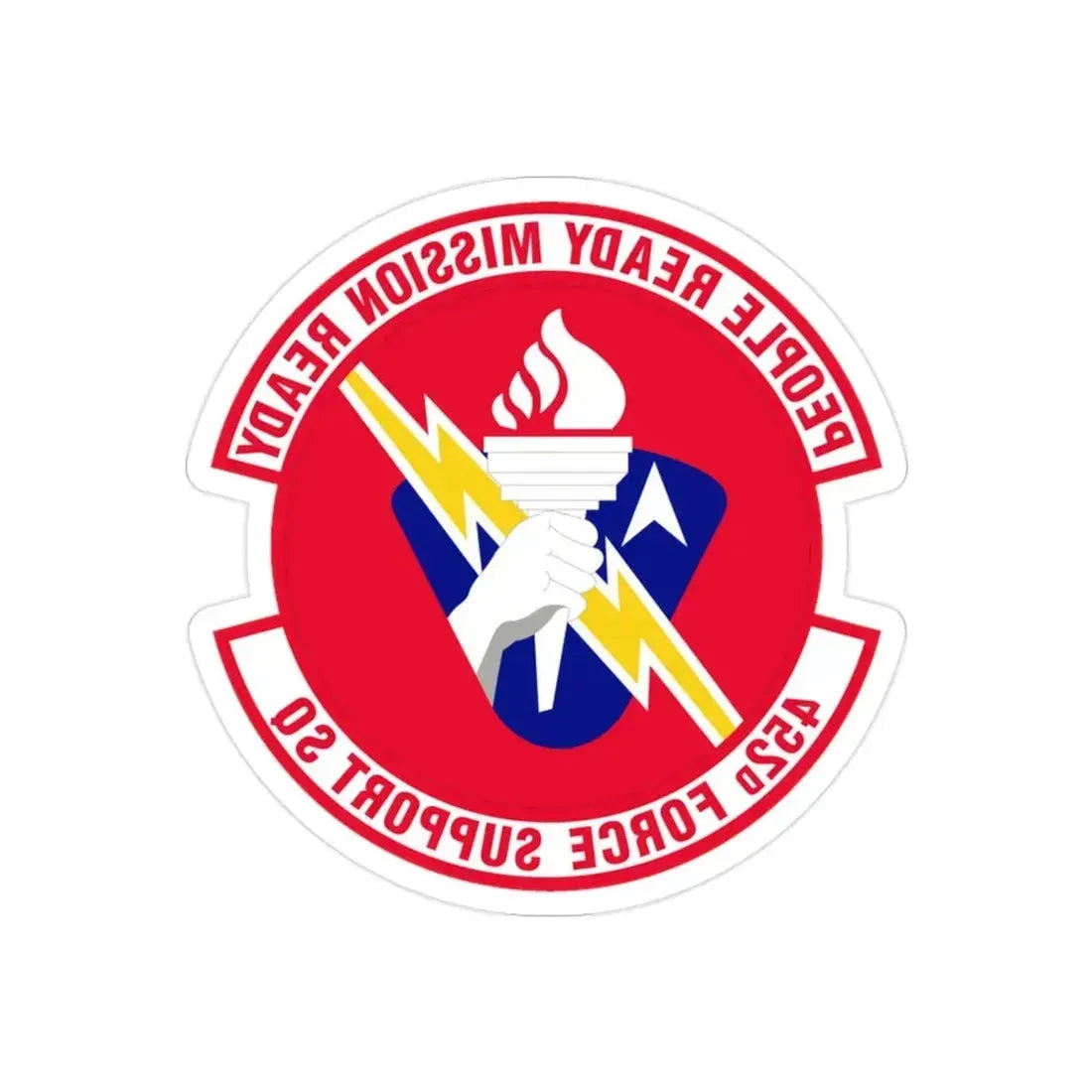 452 Force Support Squadron AFRC (U.S. Air Force) REVERSE PRINT Transparent Die-Cut STICKER - The Sticker Space