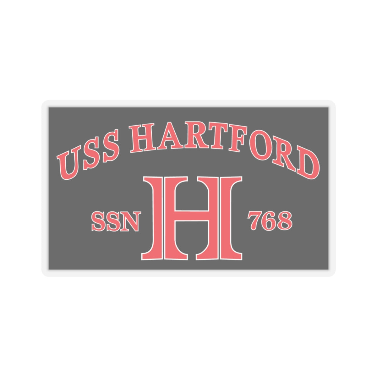 USS Hartford SSN 768 Flag (U.S. Navy) STICKER Vinyl Kiss-Cut Decal