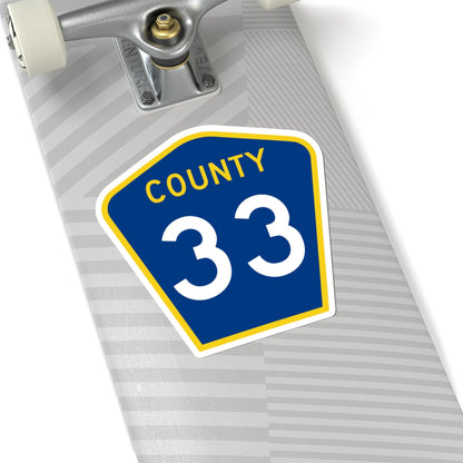 County 33 MN (Minnesota) (Road Sign) STICKER Vinyl Kiss-Cut Decal