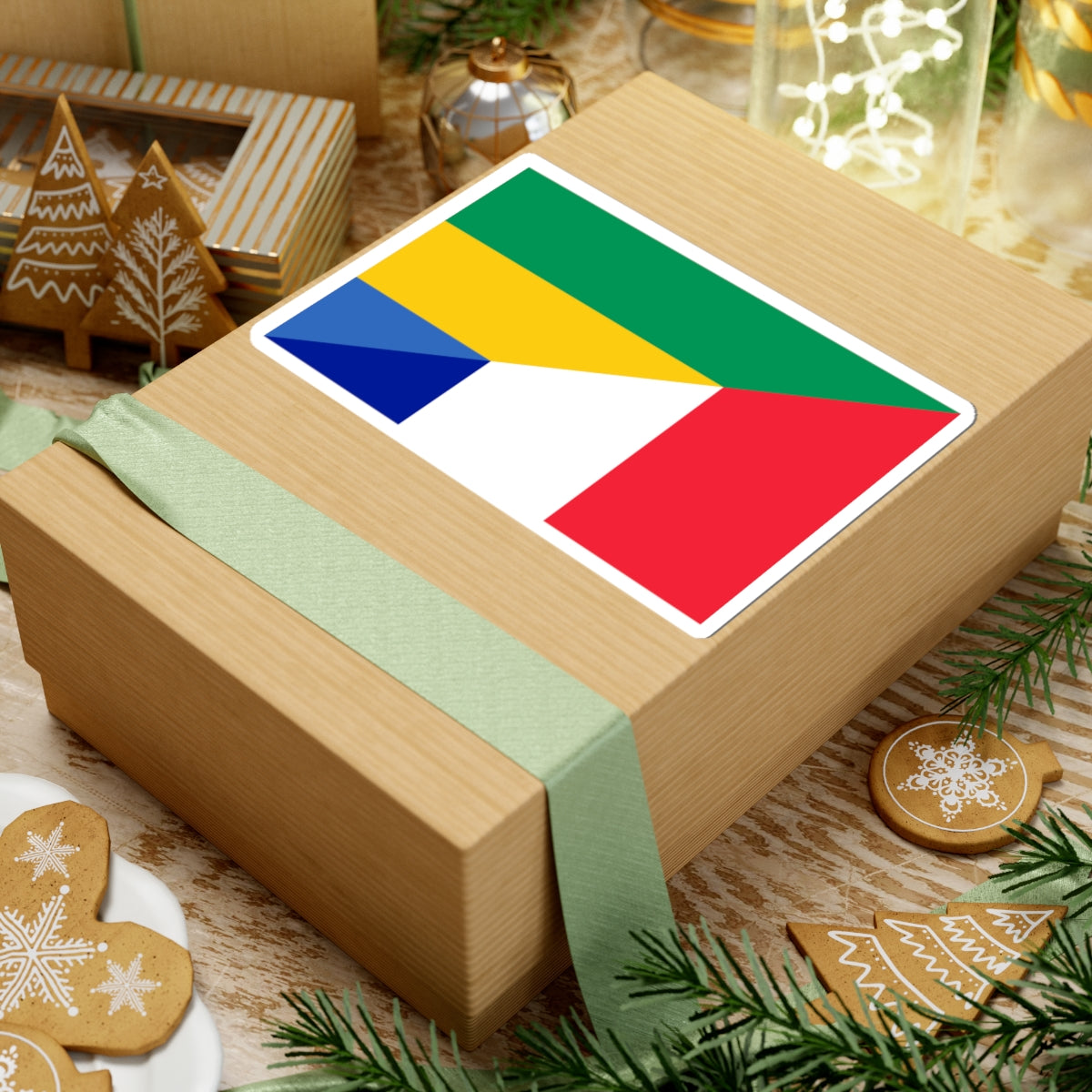 Flag of Gabon and France (France) STICKER Vinyl Kiss-Cut Decal