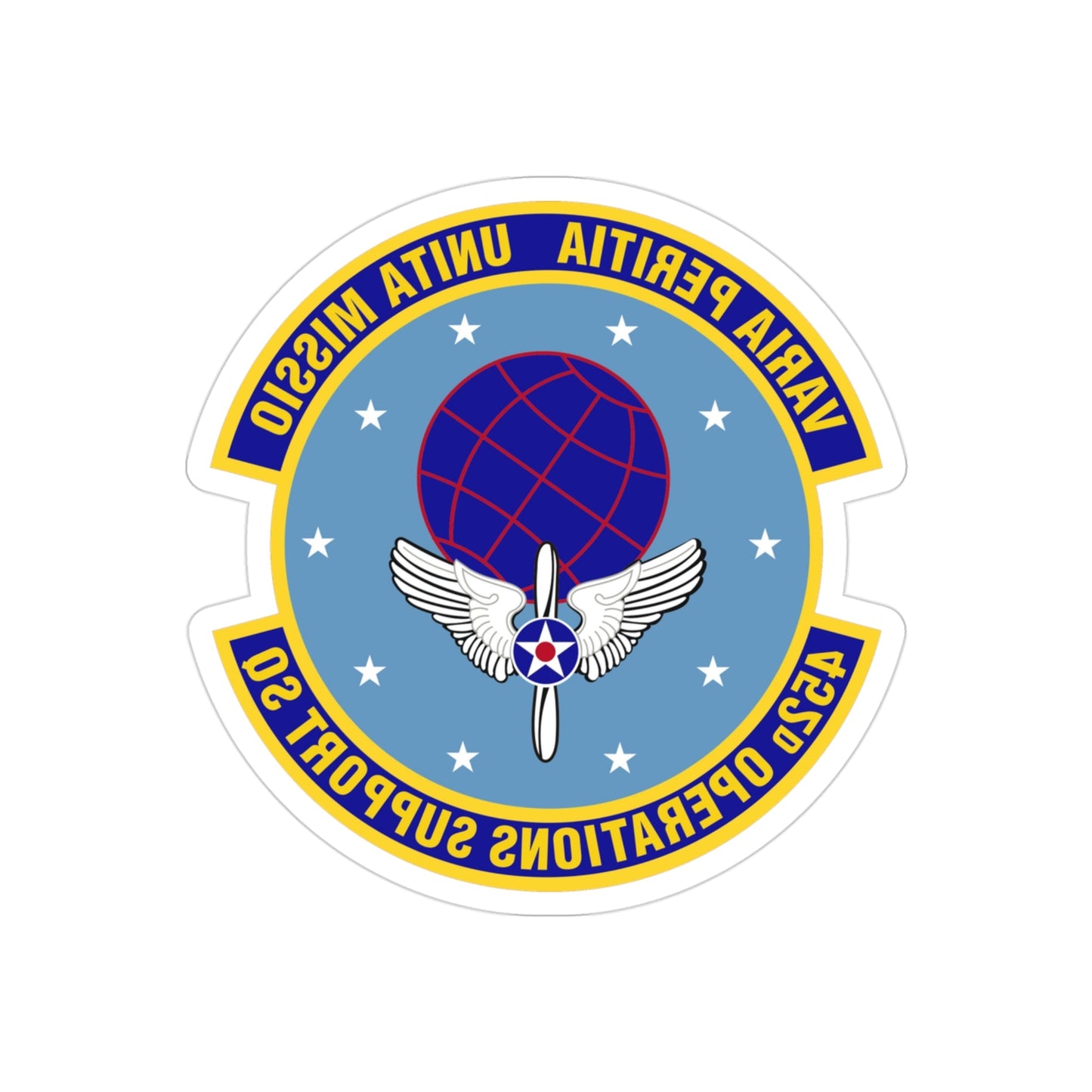 452d Operations Support Squadron (U.S. Air Force) REVERSE PRINT Transparent STICKER-3" × 3"-The Sticker Space