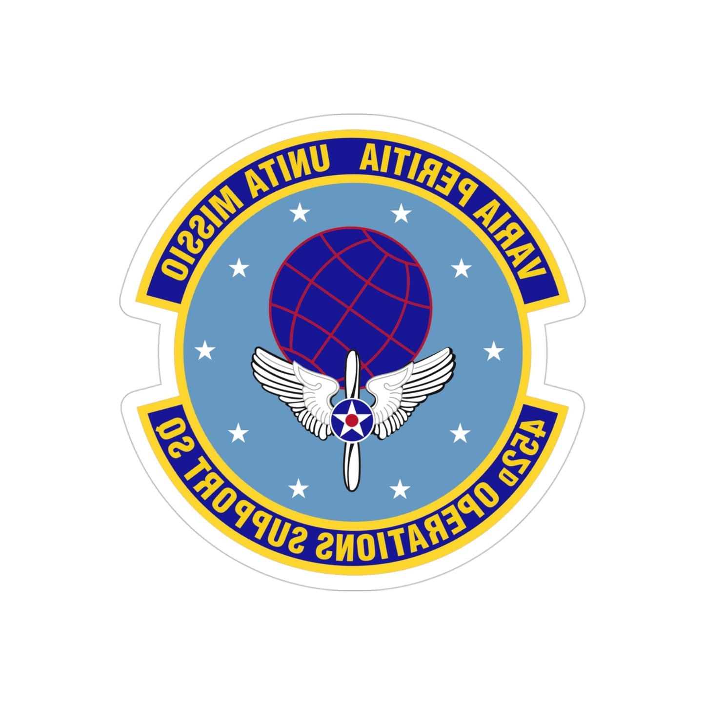 452d Operations Support Squadron (U.S. Air Force) REVERSE PRINT Transparent STICKER-4" × 4"-The Sticker Space