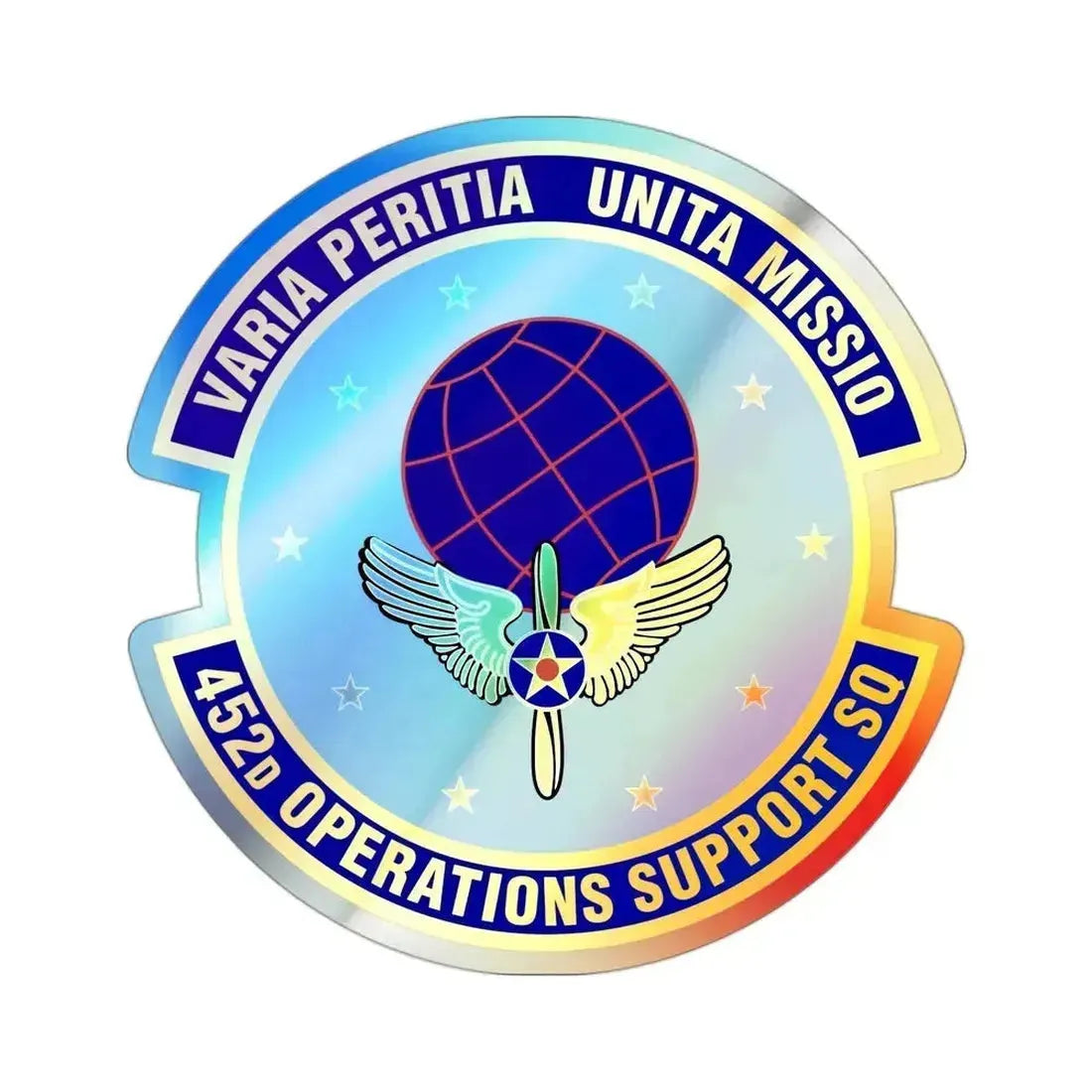 452d Operations Support Squadron (U.S. Air Force) Holographic STICKER Die-Cut Vinyl Decal 3 Inch Holographic - The Sticker Space