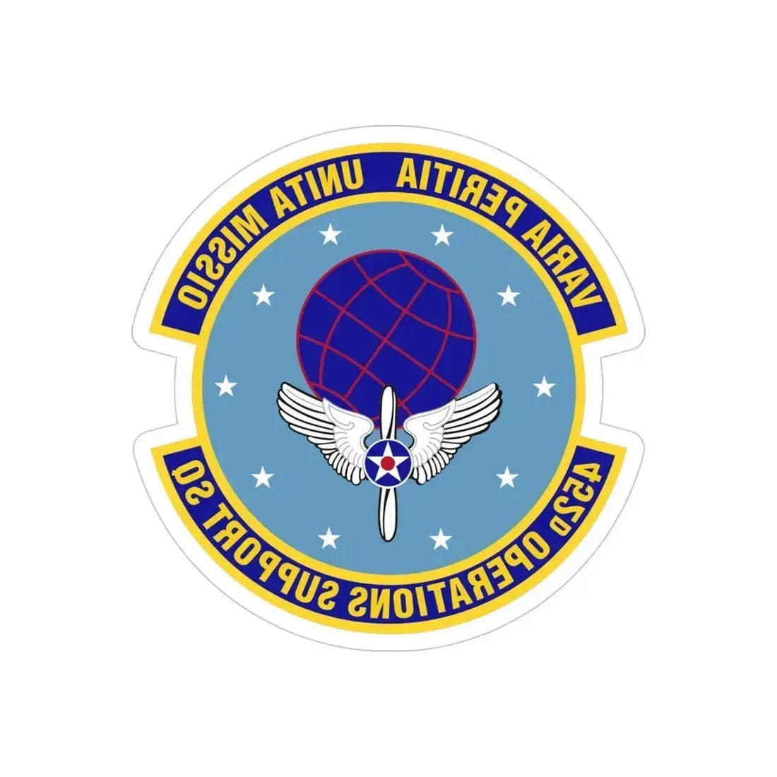 452d Operations Support Squadron (U.S. Air Force) REVERSE PRINT Transparent Die-Cut STICKER 4 Inch Die-Cut Transparent - The Sticker Space