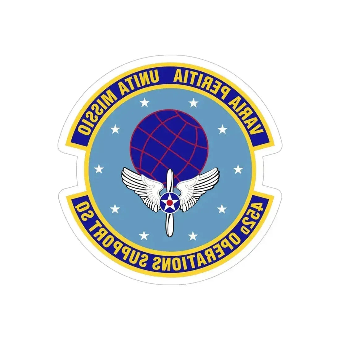 452d Operations Support Squadron (U.S. Air Force) REVERSE PRINT Transparent Die-Cut STICKER 5 Inch Die-Cut Transparent - The Sticker Space