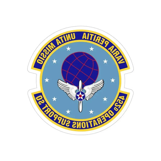 452d Operations Support Squadron (U.S. Air Force) REVERSE PRINT Transparent Die-Cut STICKER 6 Inch Die-Cut Transparent - The Sticker Space