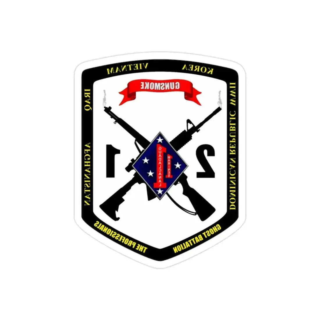 45323 (USMC) REVERSE PRINT Transparent Die-Cut STICKER 2 Inch Die-Cut Transparent - The Sticker Space