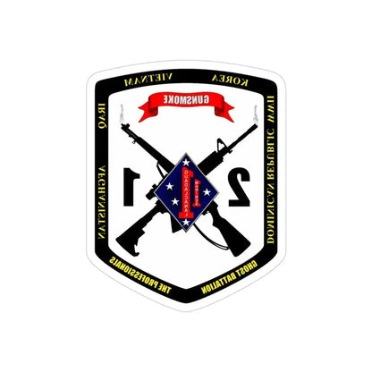 45323 (USMC) REVERSE PRINT Transparent Die-Cut STICKER 3 Inch Die-Cut Transparent - The Sticker Space