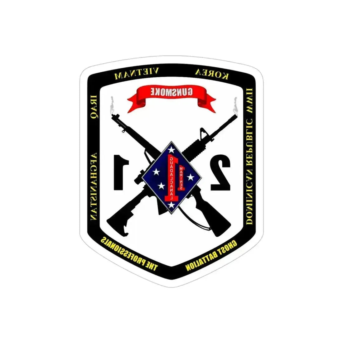 45323 (USMC) REVERSE PRINT Transparent Die-Cut STICKER 4 Inch Die-Cut Transparent - The Sticker Space