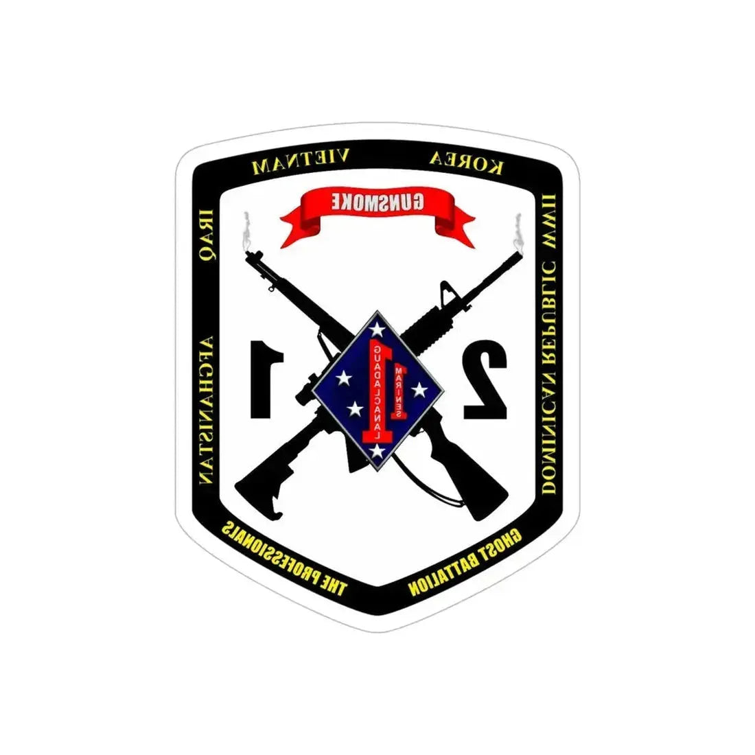 45323 (USMC) REVERSE PRINT Transparent Die-Cut STICKER 6 Inch Die-Cut Transparent - The Sticker Space