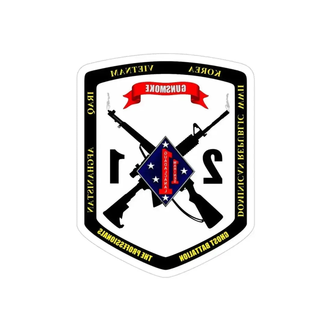 45323 (USMC) REVERSE PRINT Transparent Die-Cut STICKER - The Sticker Space