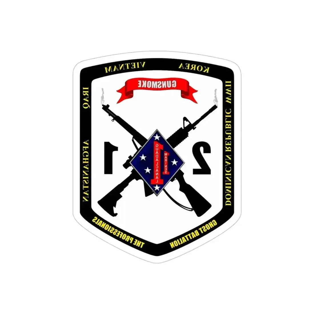 45323 (USMC) REVERSE PRINT Transparent Die-Cut STICKER - The Sticker Space