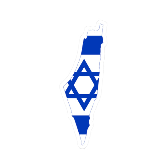 Flag map of Israel including Palestinian territories (Israel) STICKER Vinyl Kiss-Cut Decal
