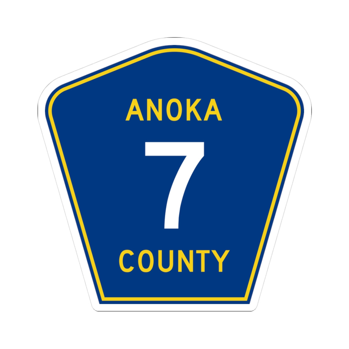 Anoka County 7 (Minnesota) (Road Sign) STICKER Vinyl Kiss-Cut Decal