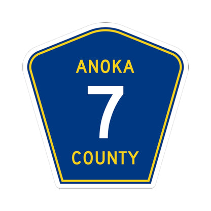 Anoka County 7 (Minnesota) (Road Sign) STICKER Vinyl Kiss-Cut Decal