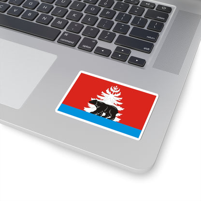 Flag of Ziminsky rayon Irkutsk oblast (Russia) STICKER Vinyl Kiss-Cut Decal