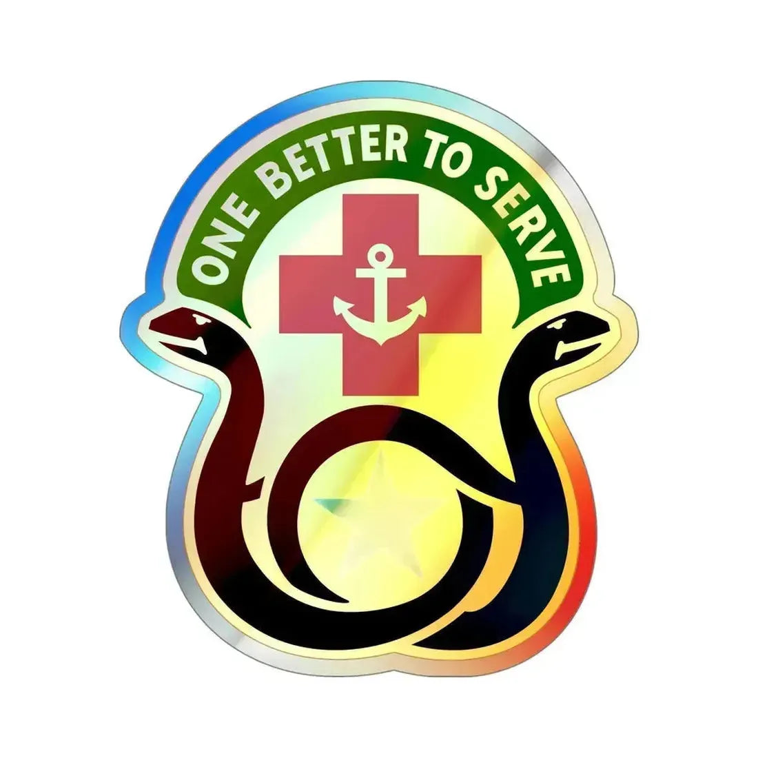455 Field Hospital (U.S. Army) Holographic STICKER Die-Cut Vinyl Decal 5 Inch Holographic - The Sticker Space