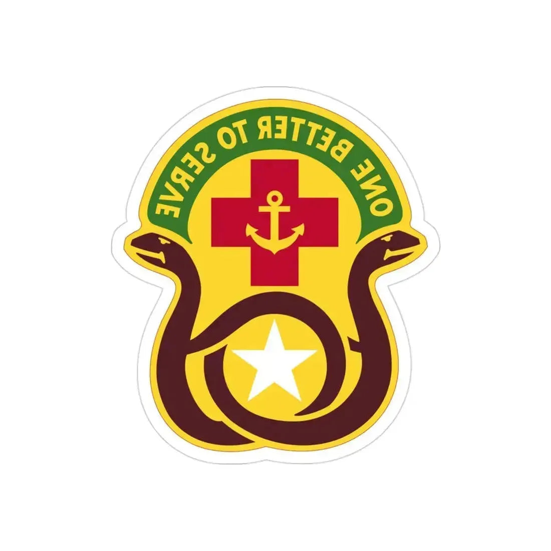 455 Field Hospital (U.S. Army) REVERSE PRINT Transparent Die-Cut STICKER 3 Inch Die-Cut Transparent - The Sticker Space