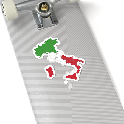 Flag map of Italy with regions (Italy) STICKER Vinyl Kiss-Cut Decal