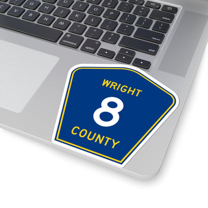 Wright County Route 8 (Minnesota) (Road Sign) STICKER Vinyl Kiss-Cut Decal
