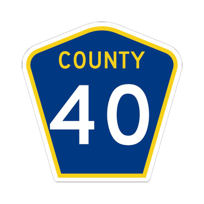 County 40 MN (Minnesota) (Road Sign) STICKER Vinyl Kiss-Cut Decal