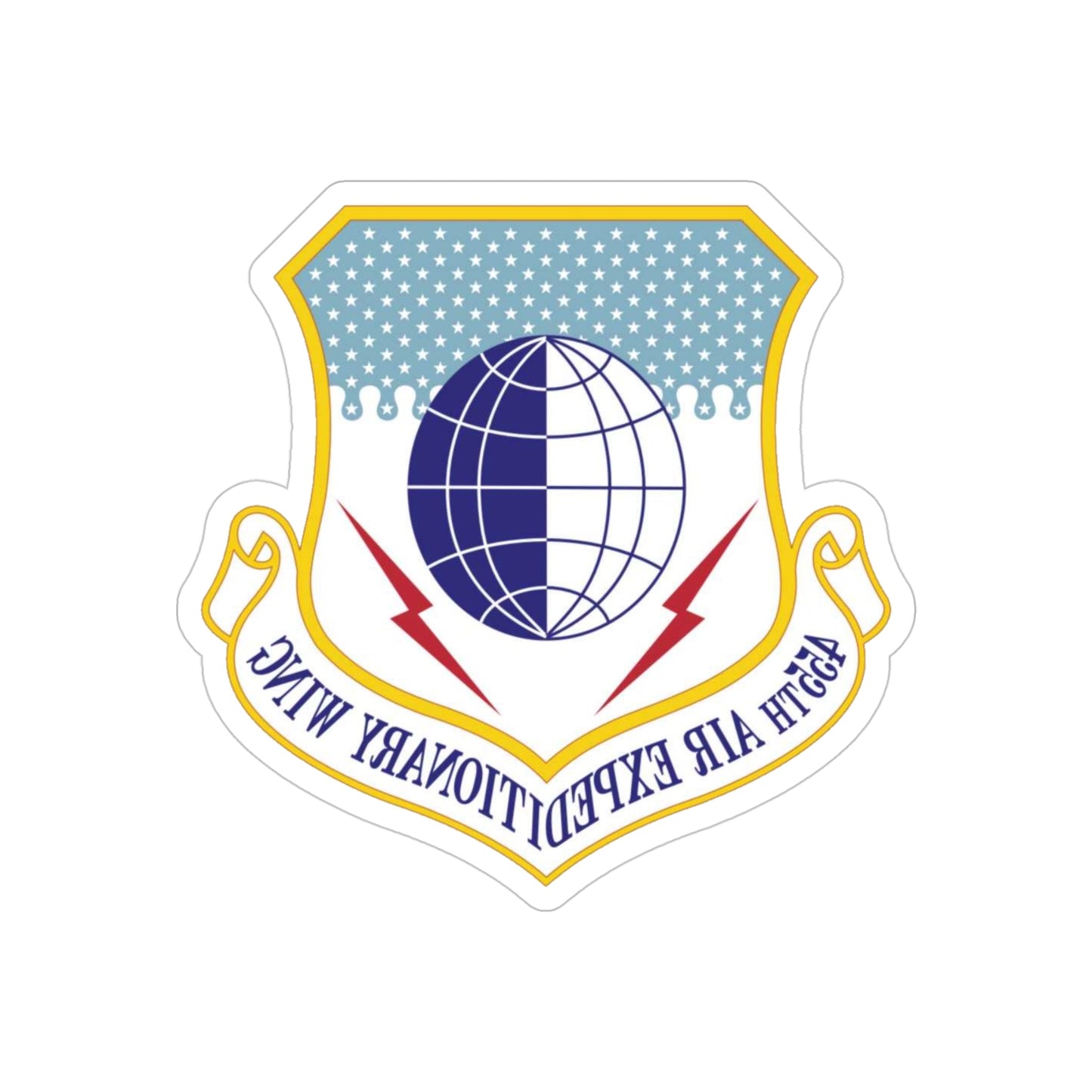 455th Air Expeditionary Wing (U.S. Air Force) REVERSE PRINT Transparent STICKER-4" × 4"-The Sticker Space