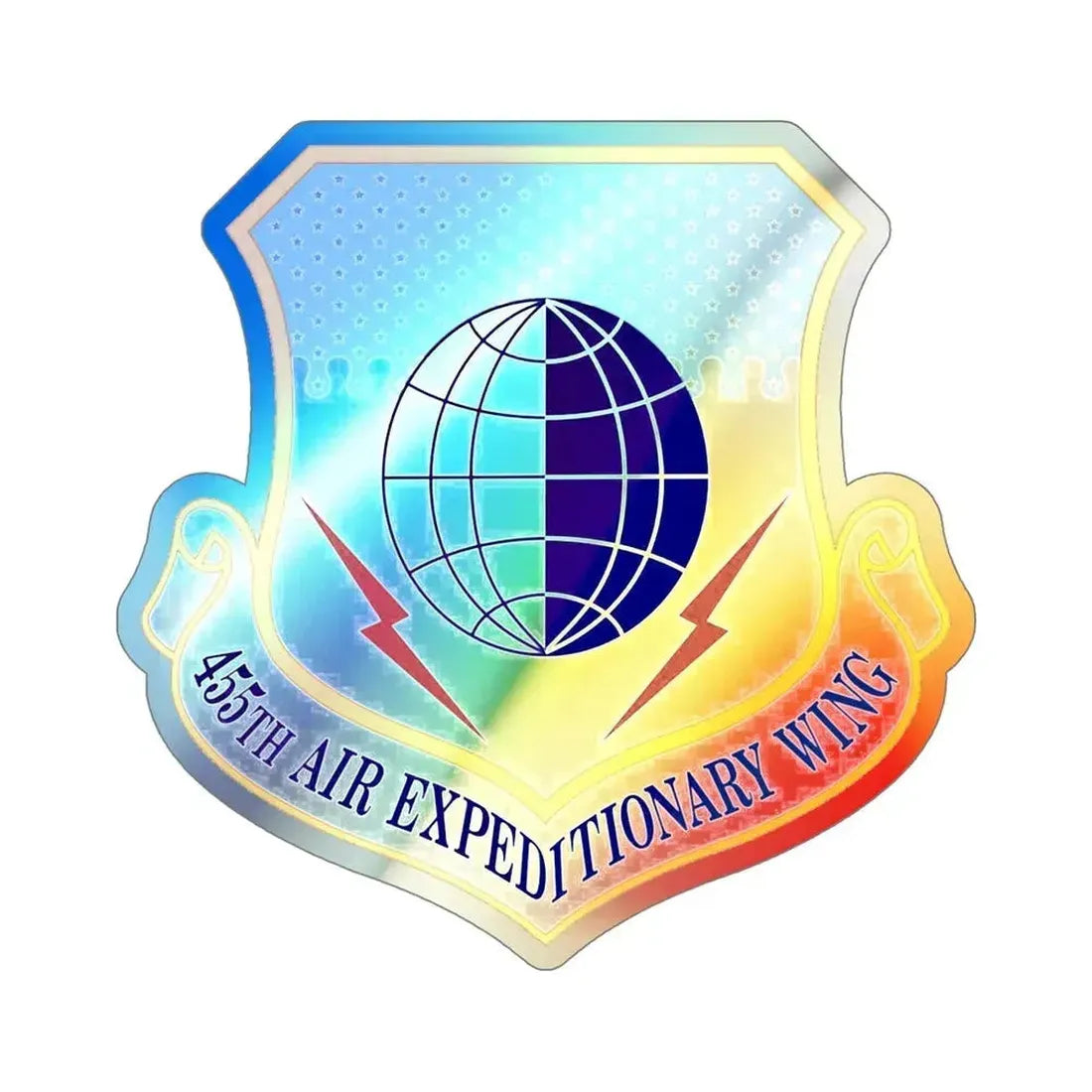 455th Air Expeditionary Wing (U.S. Air Force) Holographic STICKER Die-Cut Vinyl Decal 5 Inch Holographic - The Sticker Space